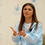 Alina Kabaeva, la amante olímpica de Putin, durante el entrenamiento