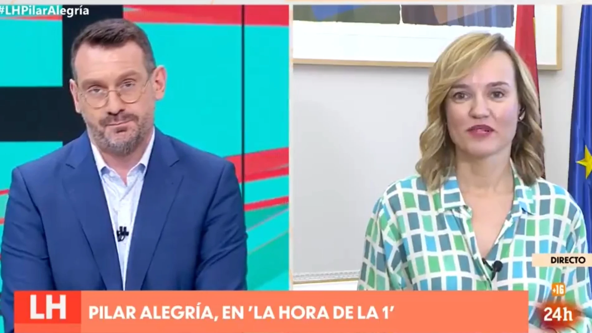 Pilar Alegría en 'La Hora de la 1'