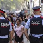 Patrulla de los Mossos, en las Ramblas de Barcelona
