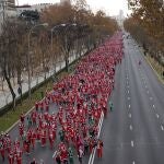 Una carrera solidaria inundará el Paseo de la Castellana con Papá Noel de protagonista