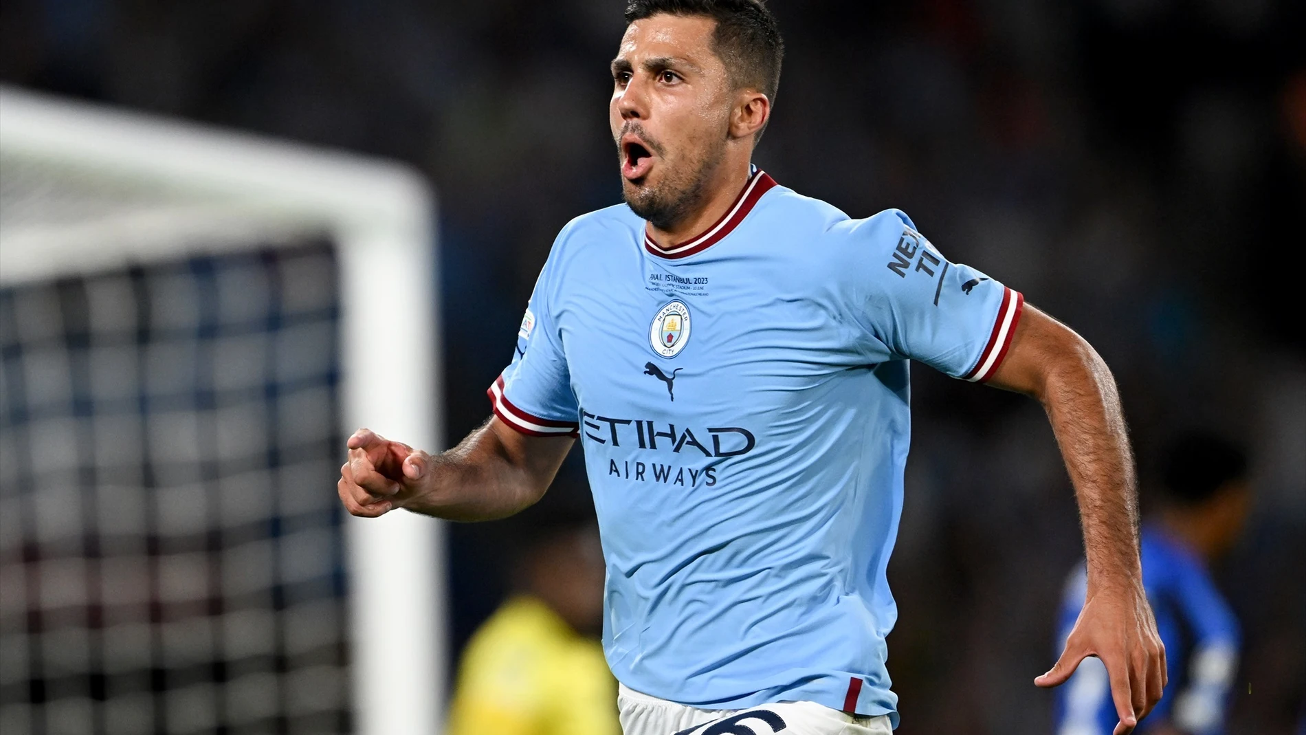 Rodri celebra su gol en la final de la Champions League