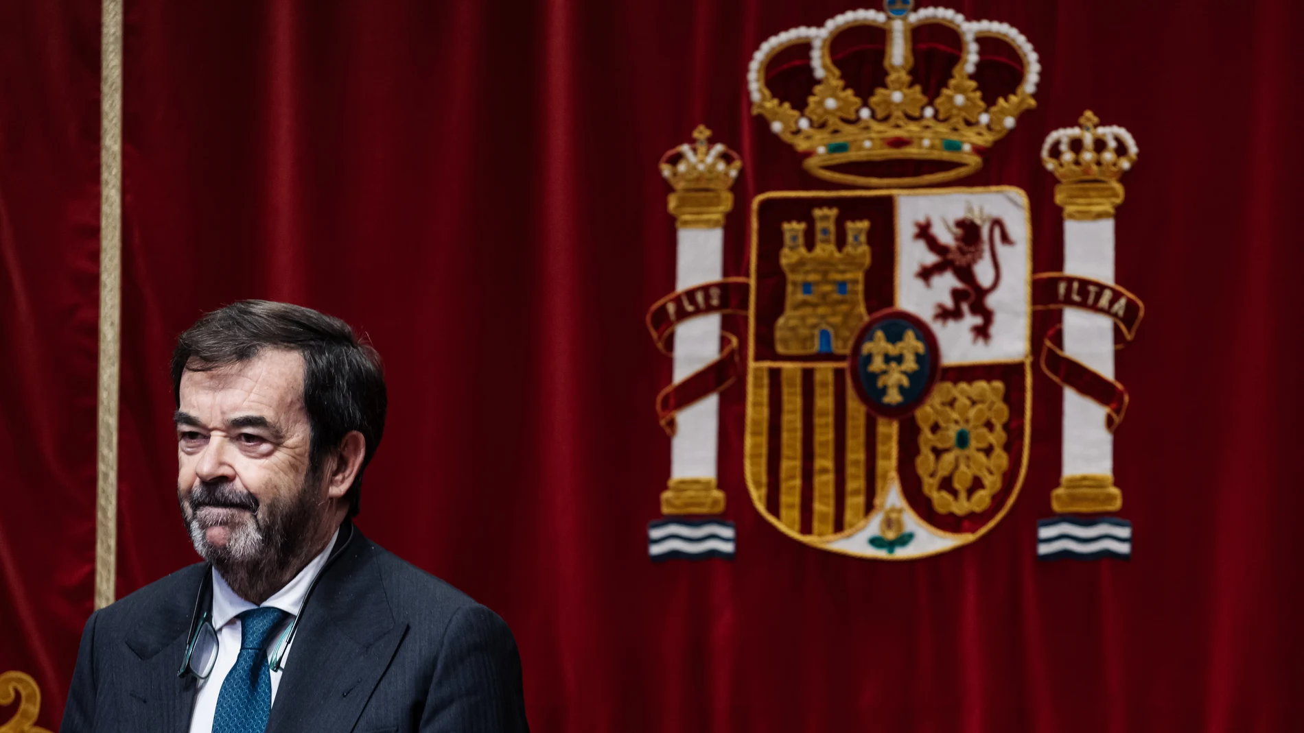 El presidente del Consejo General del Poder Judicial (CGPJ), Vicente Guilarte, durante el acto de entrega de los XVI premios anuales del Foro Justicia y Discapacidad, en la sede del CGPJ, a 20 de diciembre de 2023.