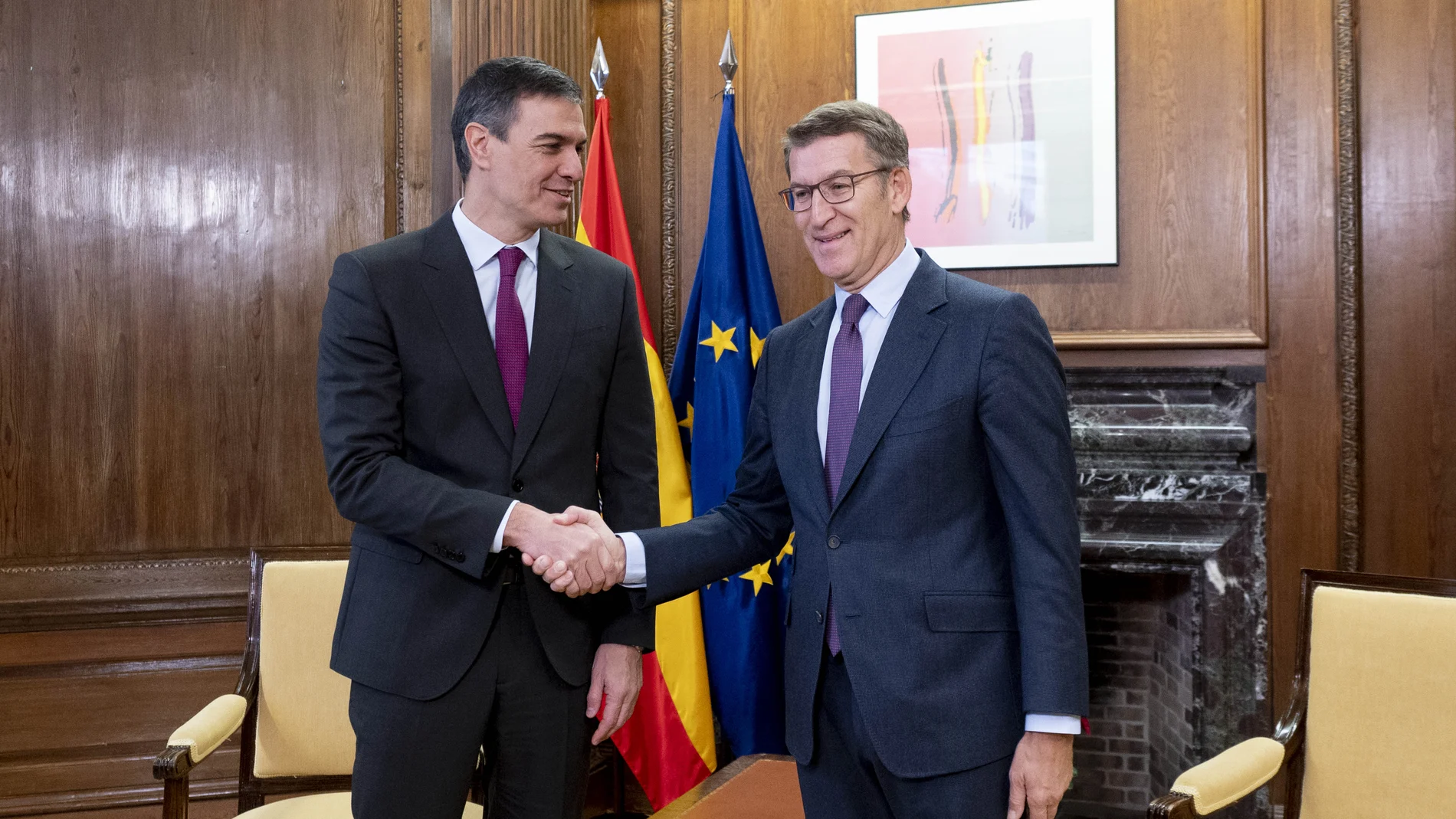 MADRID.-Sánchez y Feijóo acuerdan una reforma exprés del articulo 49 de la Constitución sin referéndum