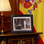 Detalle de la fotografía de la jura de la princesa Leonor durante el tradicional mensaje de Navidad, el décimo de su reinado del rey Felipe VI 