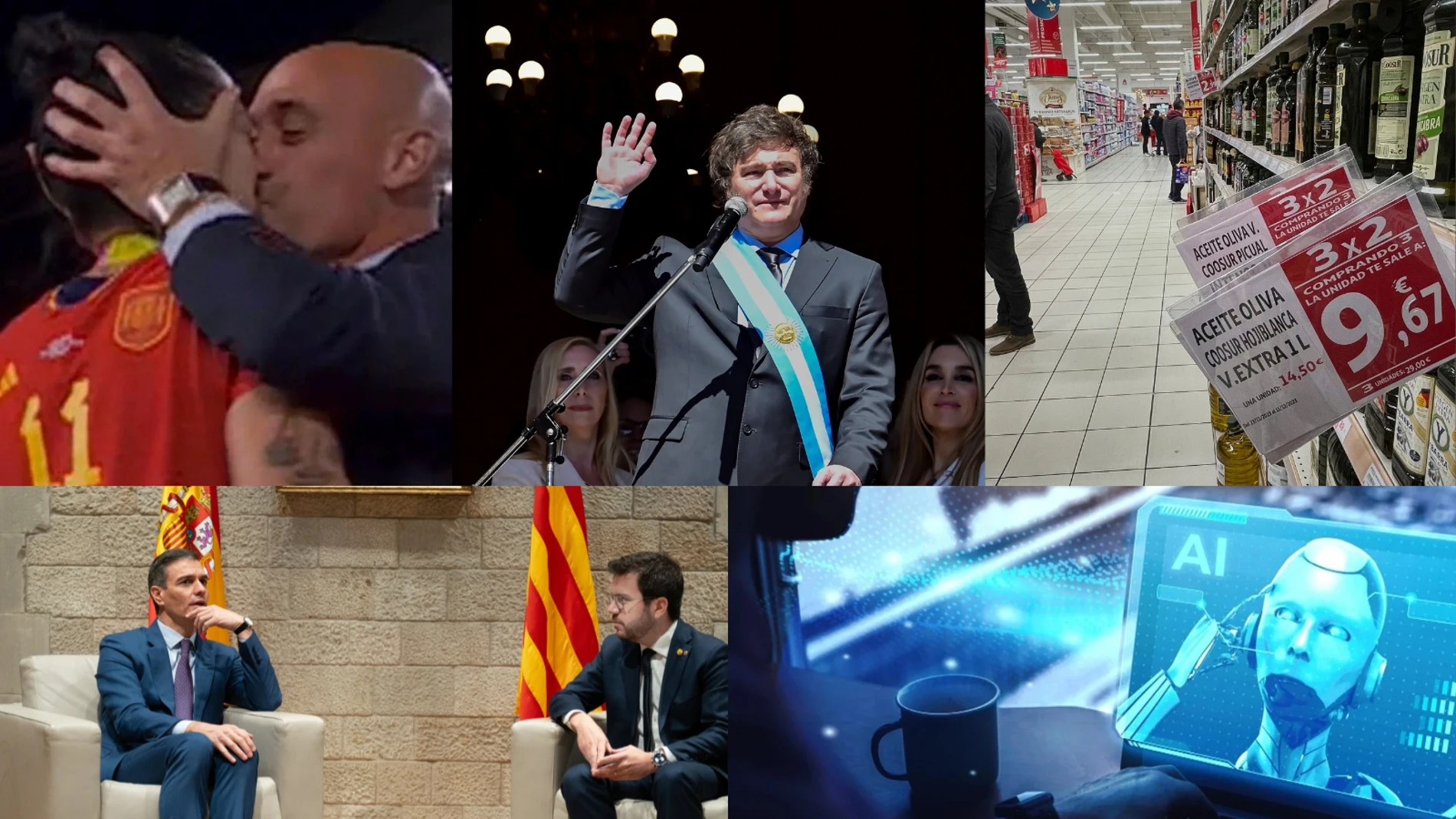 Montaje de algunas de las noticias más importantes de 2023