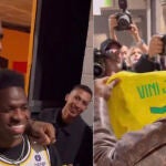 Así fue el esperado encuentro entre Vinicius y LeBron James