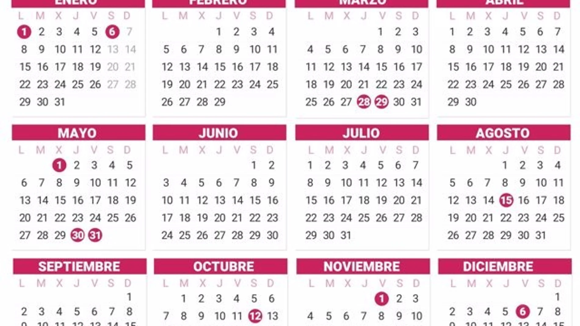 Calendario laboral Castilla-La Mancha 2024