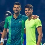 Novak Djokovic y Carlos Alcaraz, en Riad 