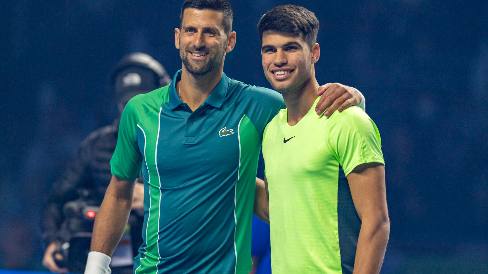 Novak Djokovic y Carlos Alcaraz, en Riad