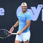 Nadal, en un entrenamiento en Brisbane