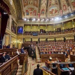 Pedro Sanchez durante la segunda jornada del pleno de investidura en el Congreso de los Diputados.