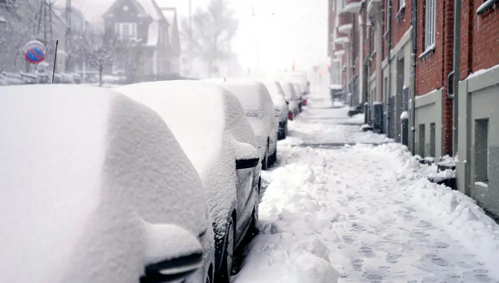 Snow and blizzard conditions in Denmark