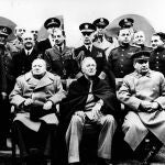 A February 1945 file photo of sitting from left, Winston Churchill, Franklin D. Roosevelt and Josef Stalin with their advisers at Yalta, in the Crimea, where the Allies decided the future of post-Second World War Europe.