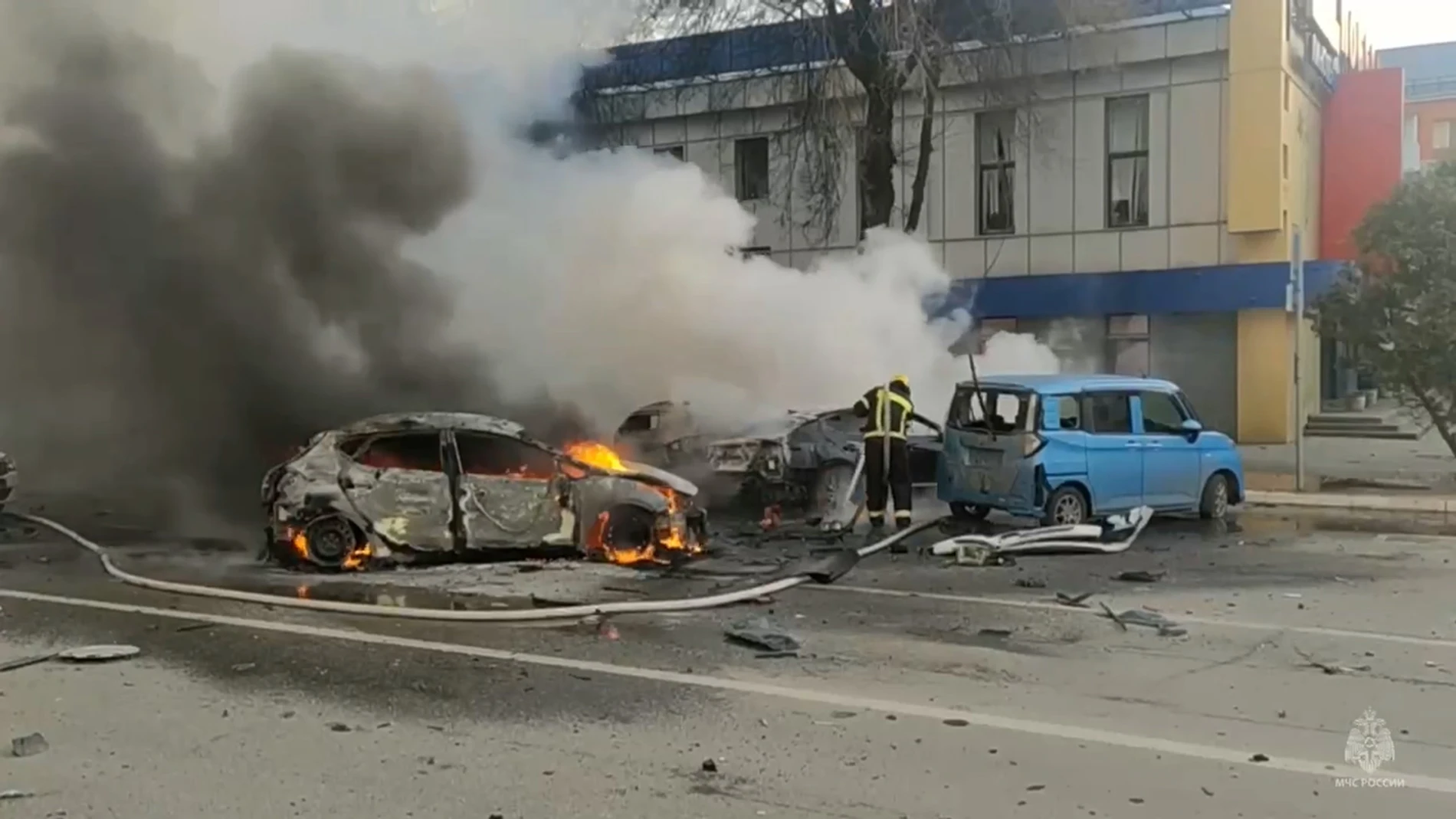 Ucrania.- Al menos dos heridos en un ataque ucraniano con diez drones contra la ciudad de Belgorod (Rusia)