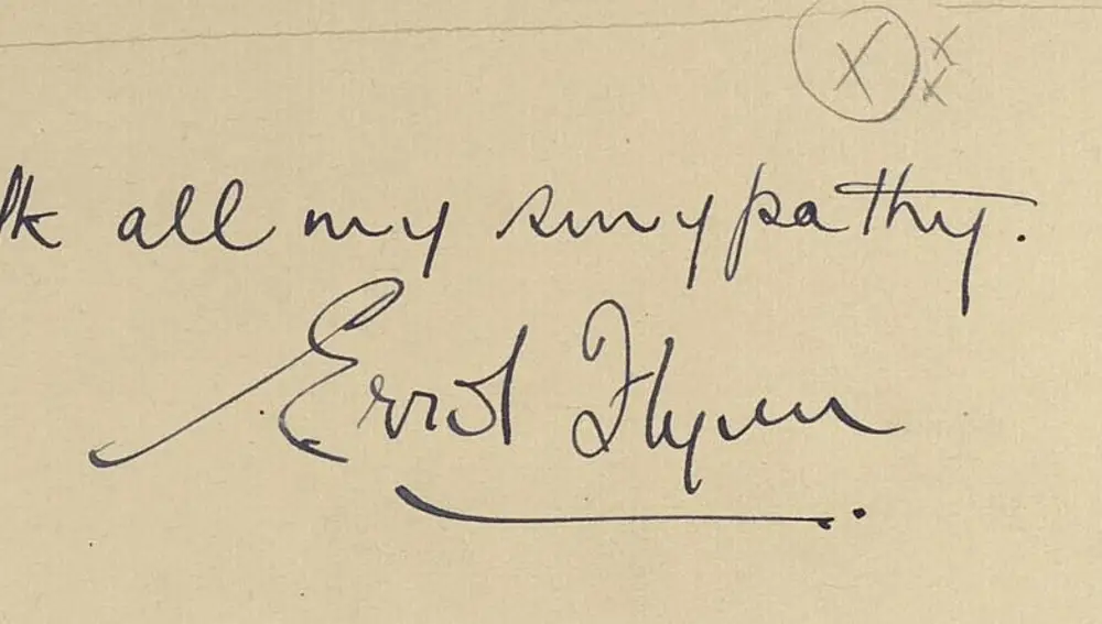 La dedicatoria de Errol Flynn