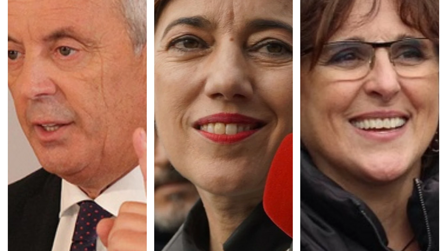 De izquierda a derecha, Pachi Vázquez (Espazo Común), Marta Lois (Sumar) e Isabel Faraldo (Podemos).