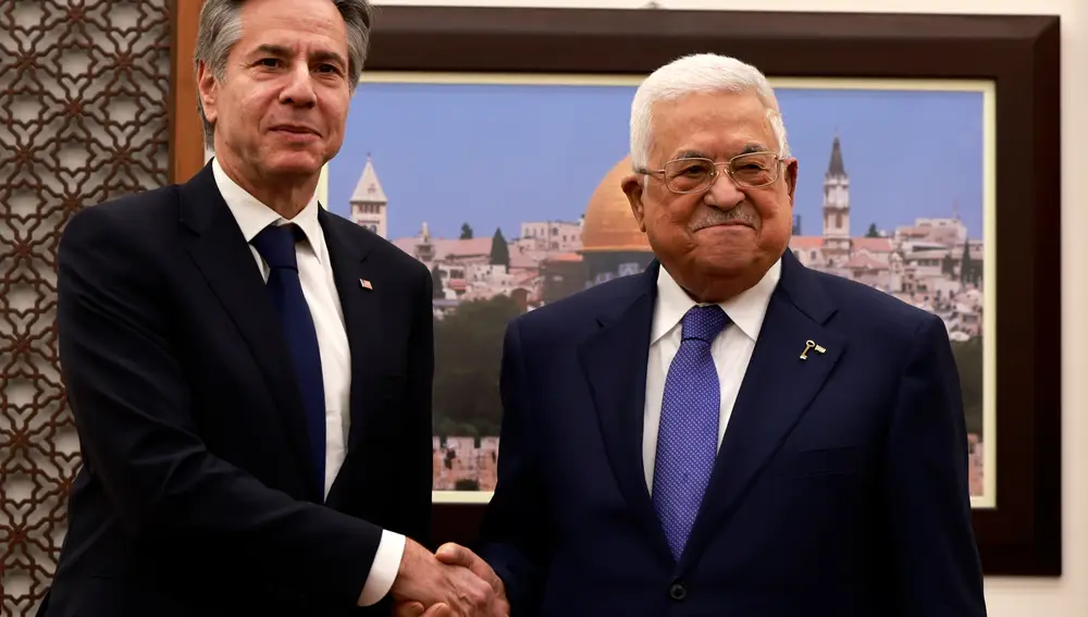 US Secretary of State Antony Blinken meets Palestinian President Mahmoud Abbas