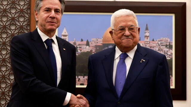 US Secretary of State Antony Blinken meets Palestinian President Mahmoud Abbas