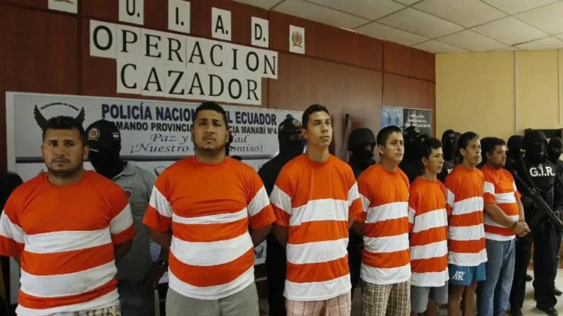 Miembros de la banda criminal "Los Choneros", detenidos por la Policía de Ecuador