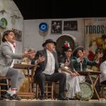 La chirigota de El Selu, anoche, sobre las tablas del Gran Teatro Falla