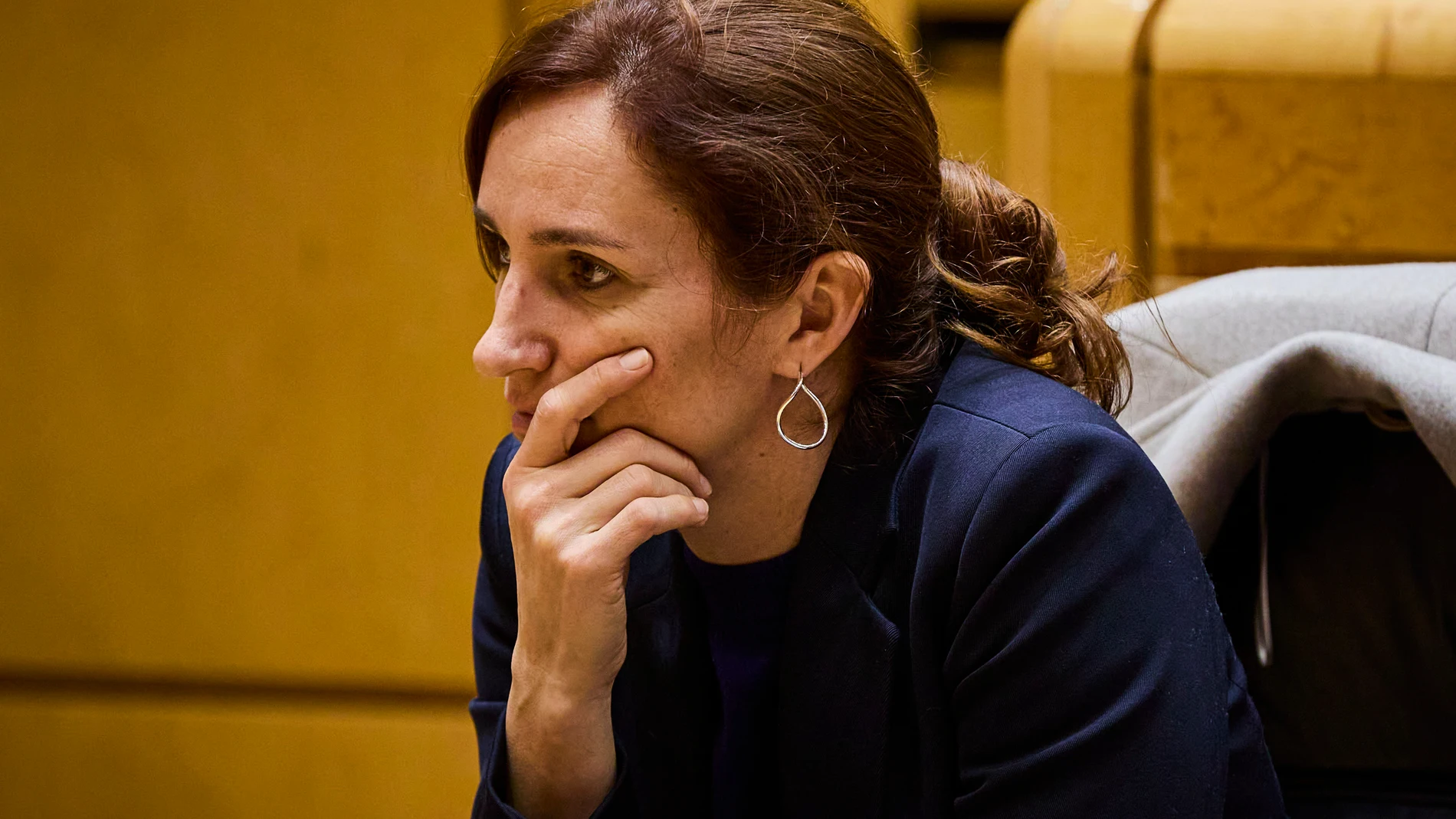 Mónica García en el pleno del Congreso, reunido excepcionalmente en el Senado.