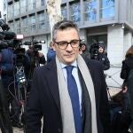 El ministro de la Presidencia, Justicia y Relaciones con las Cortes, Félix Bolaños, a su llegada para reunirse con el presidente de la Audiencia Nacional, en la sede de la Audiencia Nacional, a 12 de enero de 2024, en Madrid (España).