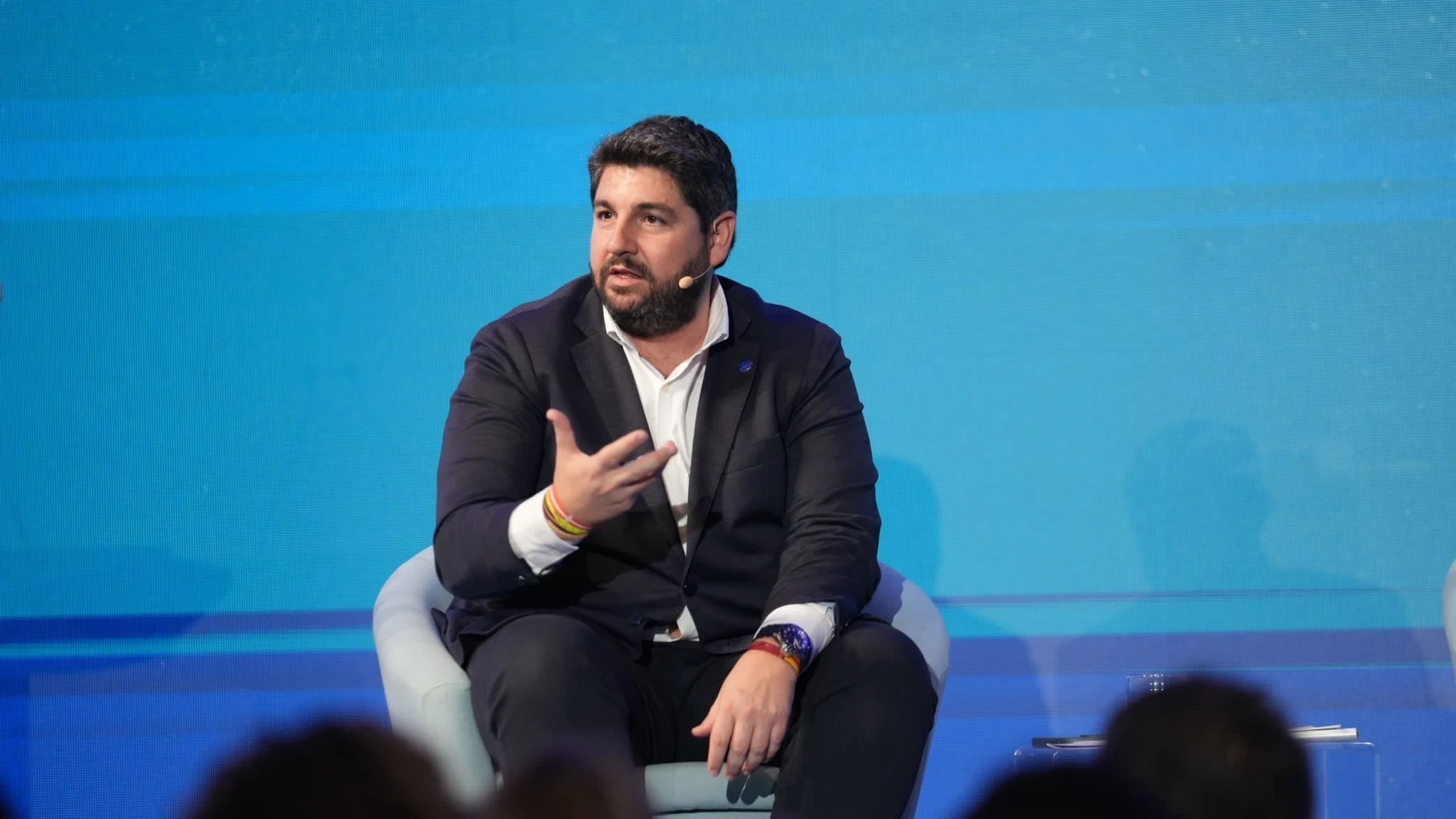 El presidente del Partido Popular de la Región de Murcia, Fernando López Miras, durante el acto de presidentes autonómicos del PP en A Coruña