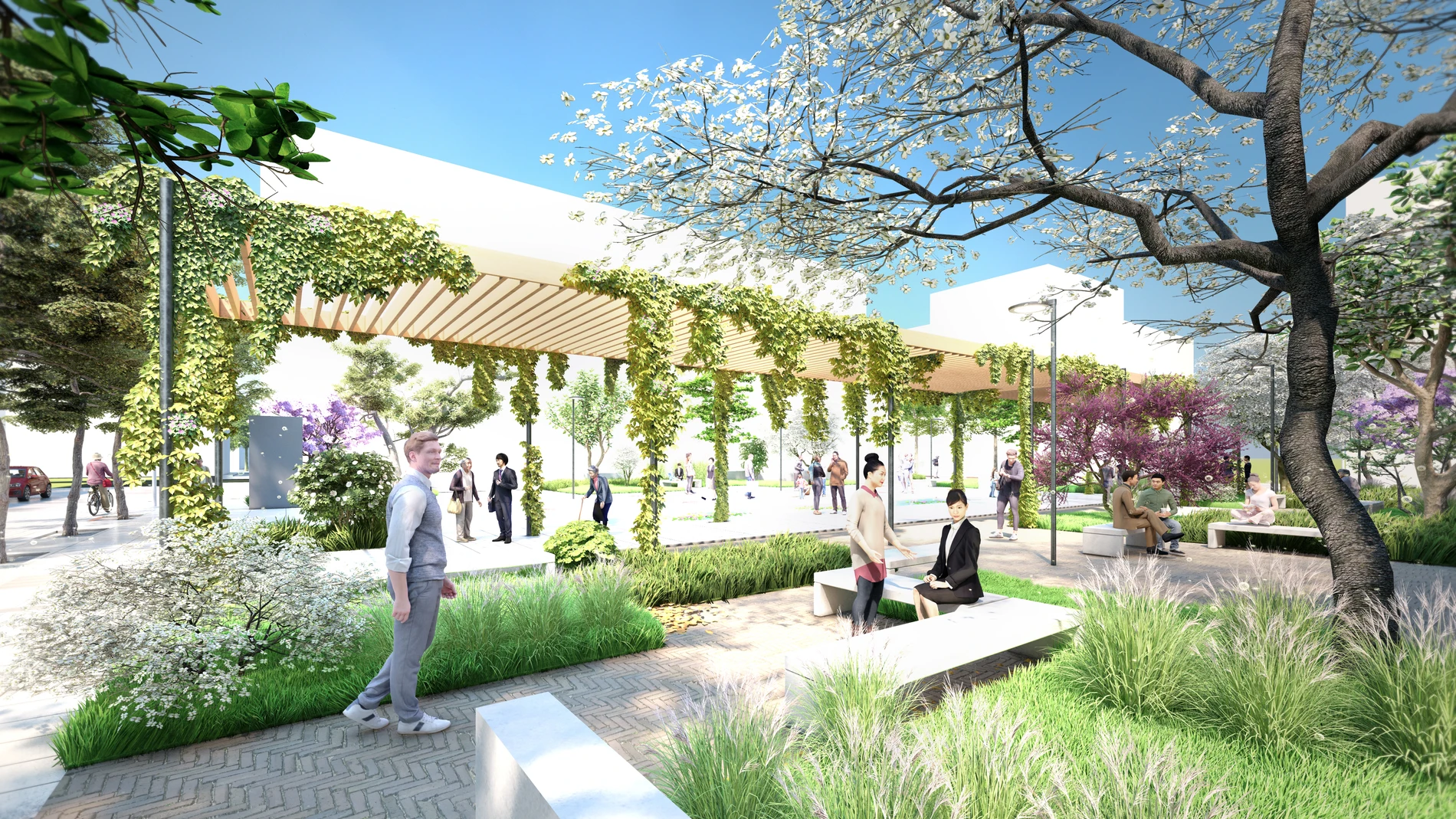 Recreación de la plaza de las Tizas, que incorporará una nueva zona infantil de juegos
