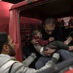 Smoke rises following Israeli air strikes in Khan Yunis, southern Gaza Strip
