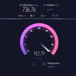 Test de medición de la velocidad de la conexión a internet con Speedtest.