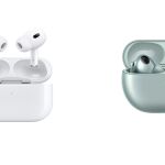 A la derecha, de verde, los Huawei FreeBuds Pro 3 y a la izquierda, los Air Pods Pro 2