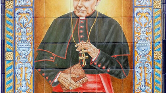Retablo cerámico del Beato Marcelo Spínola (1835-1906), que fue cardenal y arzobispo de Sevilla
