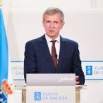 Rueda, hoy, en su comparecencia ante los medios. 