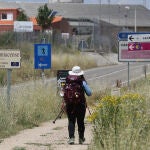 Cartel indicativo en la entrada de Carrión de los Condes (Palencia)