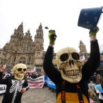 Manifestación contra la gestión del vertido de los pellets en Santiago 