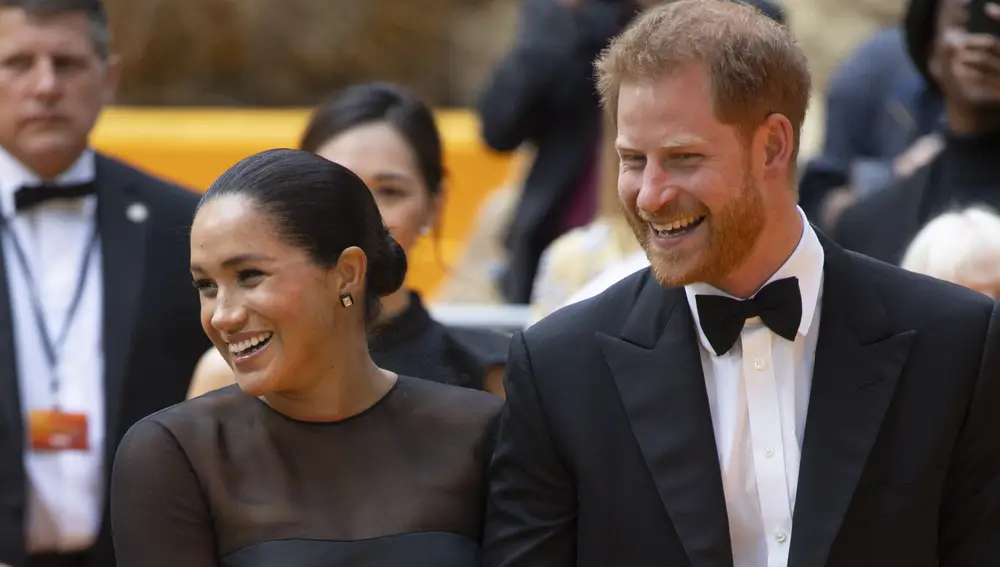 Meghan Markle y el príncipe Harry, en el estreno de "El Rey León" en Londres en 2019