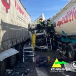 Una de las colisiones registradas en el accidente múltiple que ha tenido lugar en Ciudad Real