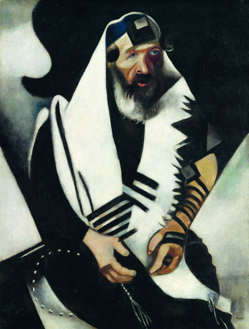 "Rabino en blanco y negro" (1923), de Marc Chagall