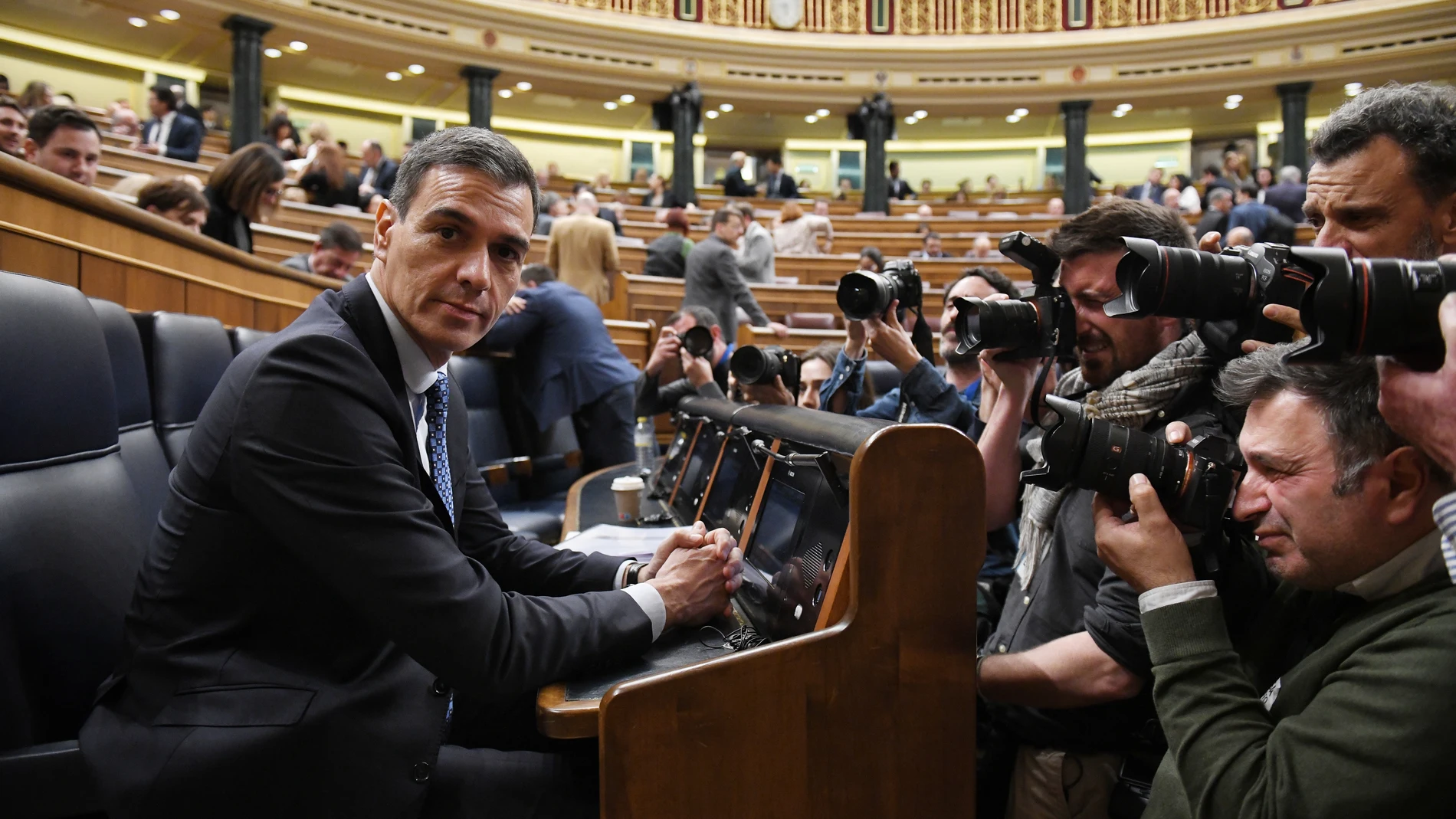 El presidente del Gobierno, Pedro Sánchez, durante una sesión plenaria, en el Congreso de los Diputados, a 30 de enero de 2024, en Madrid (España). El Pleno del Congreso celebra una sesión extraordinaria hoy para debatir y votar el dictamen de la Comisión de Justicia a la Proposición de Ley Orgánica de amnistía para la normalización institucional, política y social en Cataluña, así como las enmiendas que se mantengan vivas y los votos particulares que, en su caso, se han presentado. La votaci...