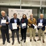 Carmen Crespo y los representantes de las organizaciones agrarias