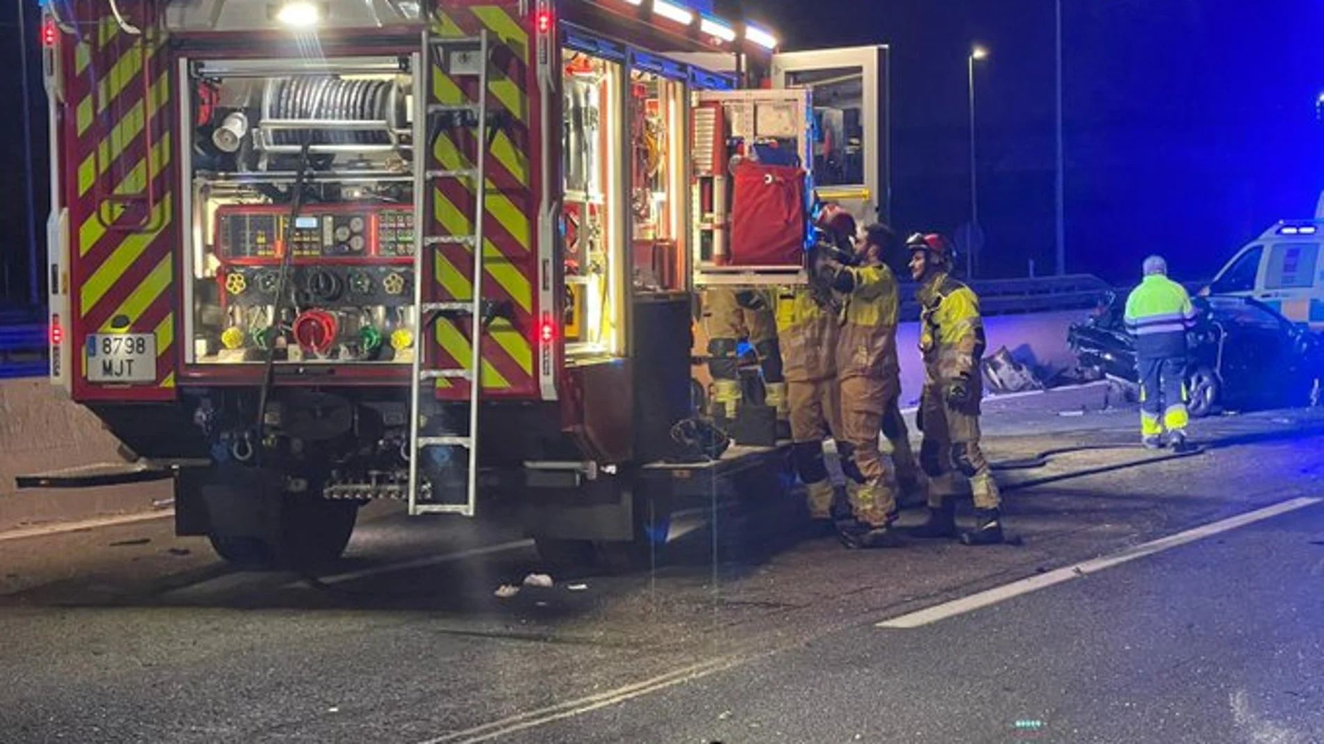 Herido grave en un accidente en la A-42 a su paso por Fuenlabrada