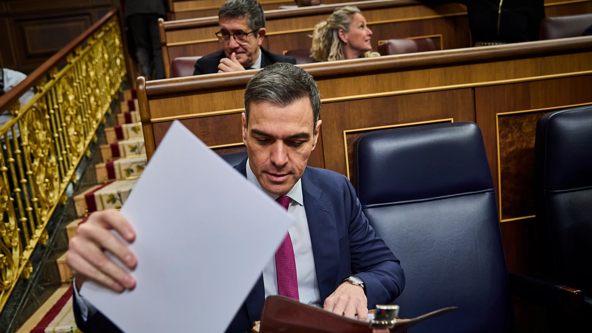 El presidente del gobierno, Pedro Sanchez, en la sesión de control del Gobierno este miércoles celebrado en el Congreso en un ambiente político marcado por las tractoradas de los agricultores, la tramitación de la ley de Amnistía y la campaña electoral gallega© Alberto R. Roldán / Diario La Razón.07 02 2024