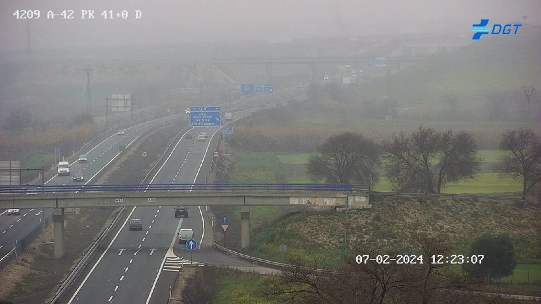 Imagen de la A-42 a la altura de Illescas captada por una cámara de la DGT