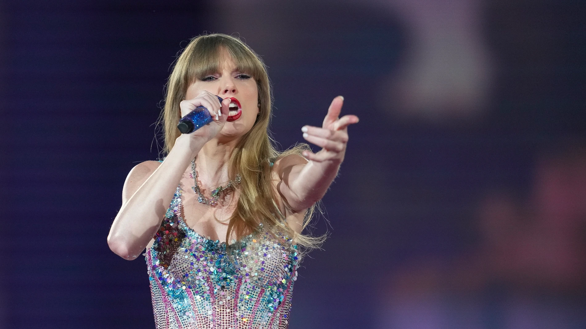 Taylor Swift performs as part of the "Eras Tour" at the Tokyo Dome, Wednesday, Feb. 7, 2024, in Tokyo. (AP Photo/Toru Hanai)