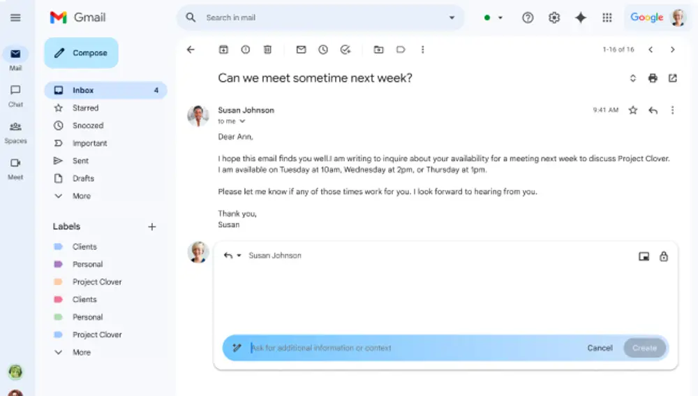 Gemini en Gmail.