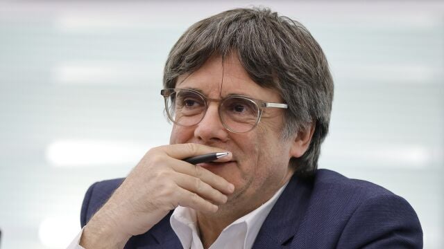 Former Catalan regional premier Carles Puigdemont attends a formal sitting at the European Parliament in Strasbourg, France.