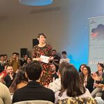 Pontón, hoy, en un acto con jóvenes organizado por Galiza Nova