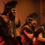 La comparsa La oveja negra durante su actuación en la final del Concurso Oficial de Agrupaciones de Cádiz (COAC) 