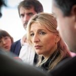 La vicepresidenta segunda del Gobierno y líder de Sumar, Yolanda Díaz, ofrece declaraciones tras su reunión con distintas asociaciones del sector de la cultura y audiovisual, en la Sala María de Maeztu de la Fundación Ortega Marañón, a 14 de febrero de 2024, en Madrid (España). Durante estos días, el Ministerio de Cultura ha informado sobre impulsar una unidad de “atención y prevención de las violencias machistas en el sector cultural”, iniciativa que nace tras hacerse pública hace dos semanas la acusación de tres mujeres al cineasta Carlos Vermut por violencia sexual. 14 FEBRERO 2024;YOLANDA DÍAZ;URTASUN;MINISTERIO DE CULTURA;CULTURA;AUDIOVISUAL;VIOLENCIA DE GÉNERO;CINE;MADRID Jesús Hellín / Europa Press 14/02/2024