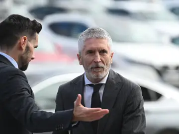 El ministro Fernando Grande-Marlaska a su llegada el lunes a la entrega medallas Mérito de Protección Civil durante un acto en la Escuela Nacional de Protección Civil. El ministro del Interior, Fernando Grande-Marlaska, a su llegada a una entrega de medallas
